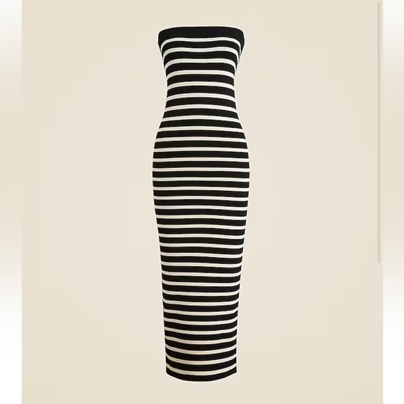 J.Crew Cyan strapless sweater-dress in stripe - Picture 6 of 10